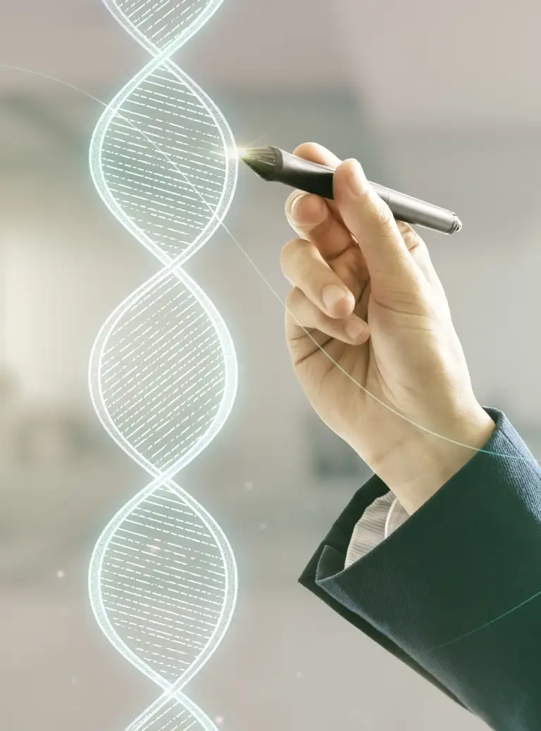 długopis w dłoni, dna